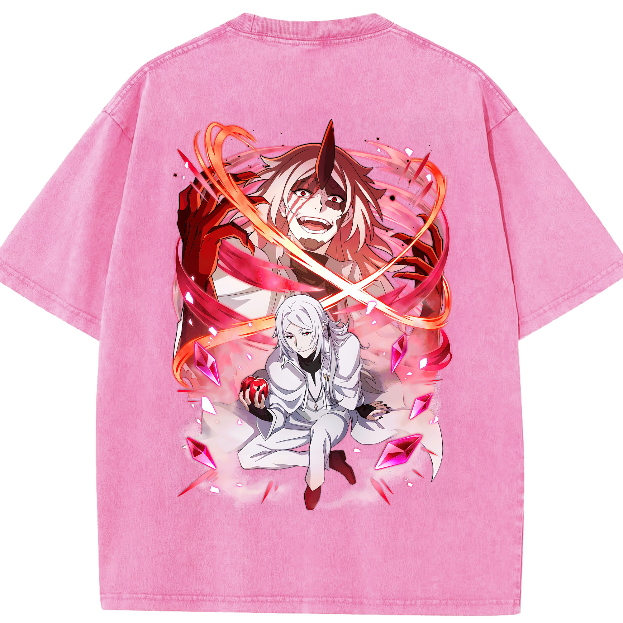 （画像用） 文豪ストレイドッグス Bungo Stray Dogs 綿100% ヴィンテージ風 半袖Tシャツ（背面プリント）